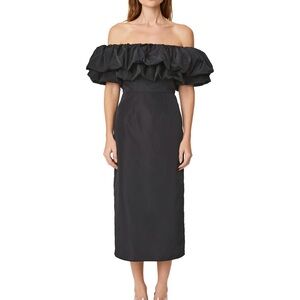 Elegant Black Off-Shoulder Dress RHODE